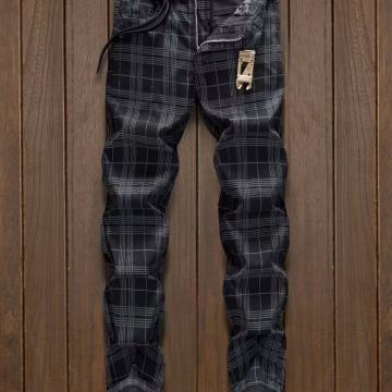 Vintage ležerne svestrane lagane poslovne karirane hlače uskog kroja