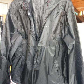 Crna muška vjetrovka kabanica sa kapuljačom ORIG. DECATHLON QUECHUA XL