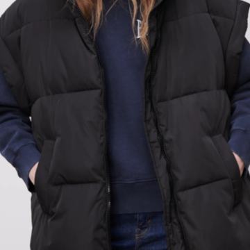 Crna toperica jakna vjetrovka  sa punjenjem od pravog perja