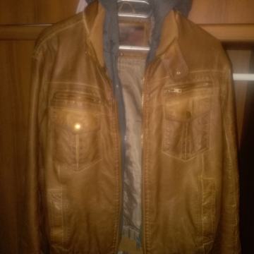 Kožna jakna indicode sa kapuljačom,vel