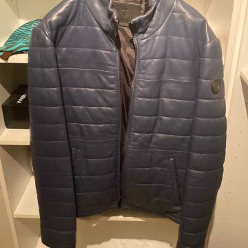 Kožna jakna TRUSSARDI plava vel L