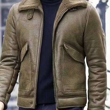 Ležerna mat brušena jakna za muškarce