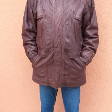 Muška duga jakna od čiste kože