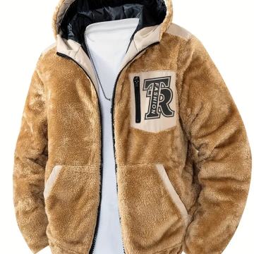 Muška flis jakna s kapuljačom u vintage stilu