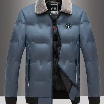 Muška ležerna podstavljena jakna s ovratnikom od krzna