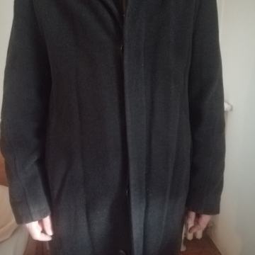 Muški crni kaput, L veličina, vuna, elegantan