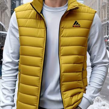 Muški prsluk bez rukava s patentnim zatvaračem i stojećim ovratnikom -