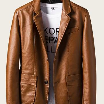 Muški uski ležerni modni sako - kestenjasta jakna s džepovima