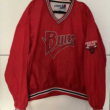 Vintage Embroidered Chicago Bulls Pullover Jacket Chalk Line NBA