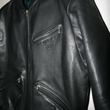 VINTAGE 'HEIN GERICKE CLUB 59' CRNA KOZNA BOMBER MOTORISTICKA JAKNA