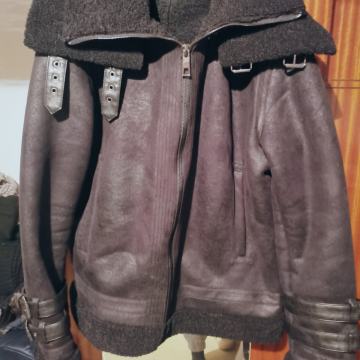 Zara krznena kozna jakna XL