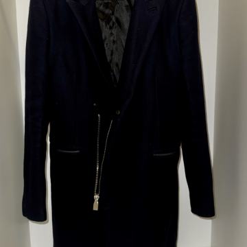 ZARA MAN “Black Tag” muški kaput (tamno plavi/crni), slim kroj