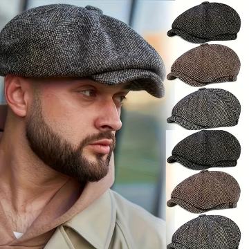 Muška i ženska vintage beretka u britanskom stilu