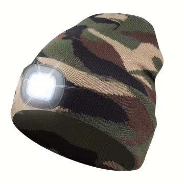 Zimska kamuflažna kapa, LED kapa sa svjetlom, uniseks USB punjiva