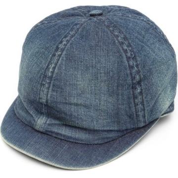 Dvostruki RRL Ralph Lauren Denim Newsboy Cap Šešir pamučne boje Indigo
