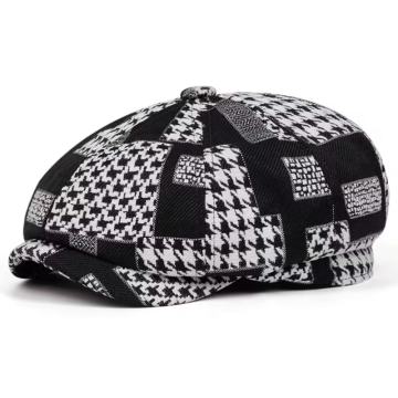 Muška vintage britanska kapa za novinare s uzorkom pepita