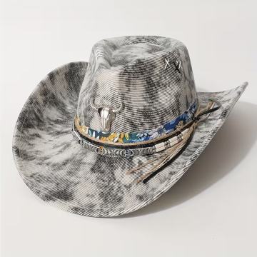 Muški cilindar, moderan vintage kaubojski šešir širokog oboda