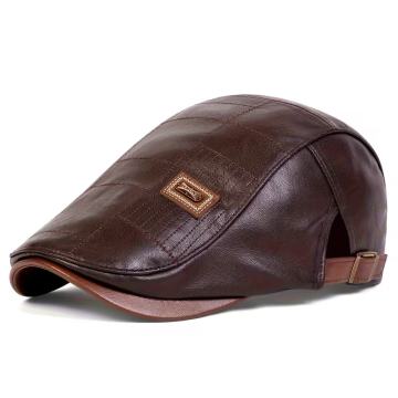 Retro podesiva ležerna beretka  PU kože za muškarce