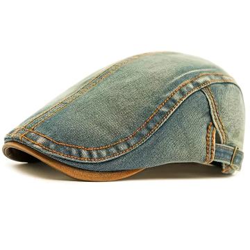 Vintage kapa od ispranog trapera s beretom za muškarce i žene