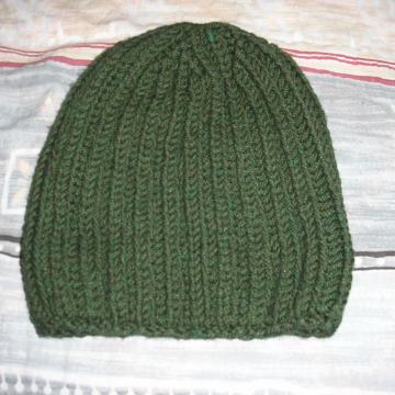 Zelena debela vunena kapa široka za dredove