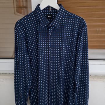 BOSS modra print košulja dugi rukav (XL)