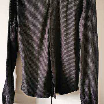 Divna crna muška košulja sa tankim crtama SEMCO MAN  L - XL