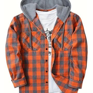 Karirana košulja s kapuljačom (3XL), nova