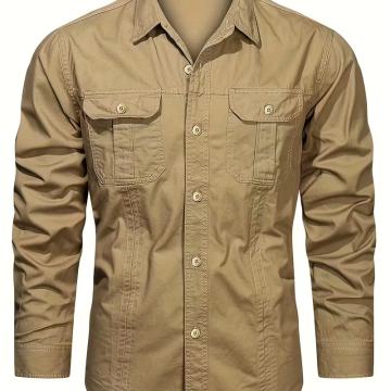 Nova ležerna košulja dugih rukava za muškarce s dvostrukim džepovima