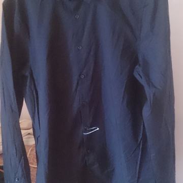 NOVA MUŠKA CRNA KOŠULJA 39 40 M L SLIM FIT DUGI RUKAV