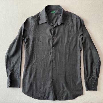 Muška košulja dugih rukava Benetton tamno siva XXL