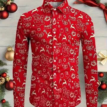 Muška košulja dugih rukava s božićnom tematikom