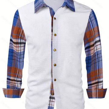 Muška košulja dugih rukava na kopčanje s kariranim uzorkom