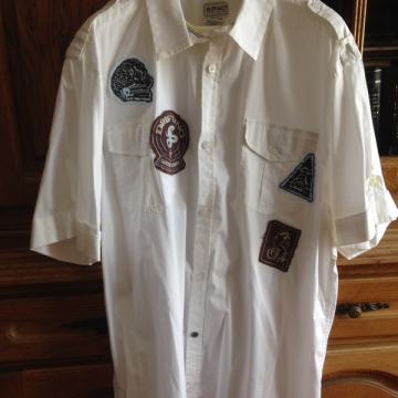 Muška košulja kratki rukav, bijela, XL-XXL