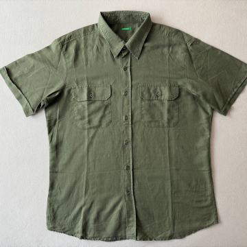 Muška košulja kratkih rukava Benetton maslinasto zelena XXL