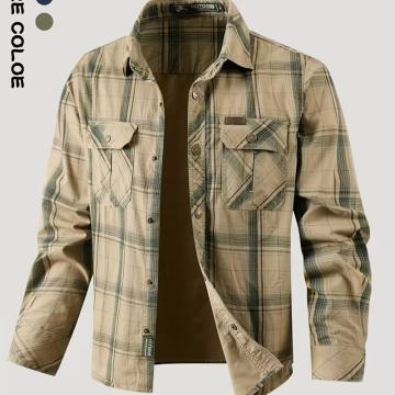 Muška lagana košulja dugih rukava - Radna bluza na kopčanje