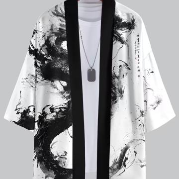 Muška ležerna košulja i kimono ogrtač inspirirani Japanom