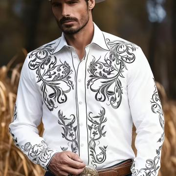 Muška vintage kaubojska košulja dugih rukava u western stilu