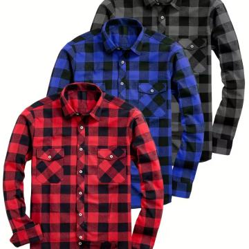 Muške modne ležerne flanelske karirane košulje od 3 dijela