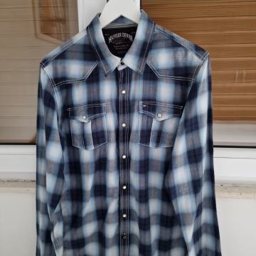 TOMMY HILFIGER plava karirana košulja dugi rukav (L)