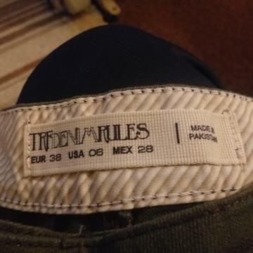 HLAČE TRF DENIM RULES VELIČINA 38 SIVOMASLINASTE