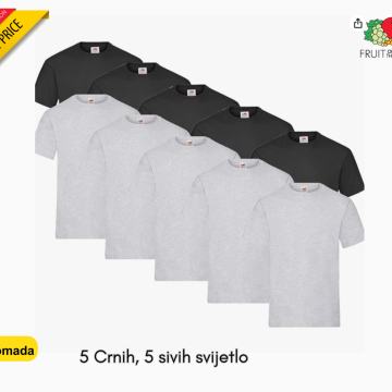Muška majica, pakiranje 10 komada 195gr , Miješane,*BESPLATNA DOSTAVA*