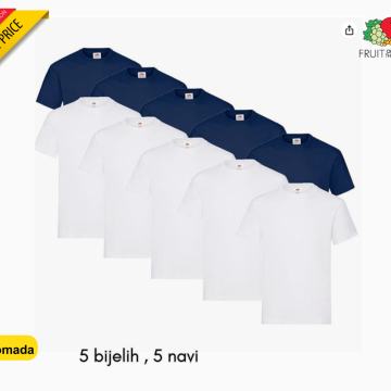 Muška majica, pakiranje 10 komada 195gr , Miješane *BESPLATNA DOSTAVA*