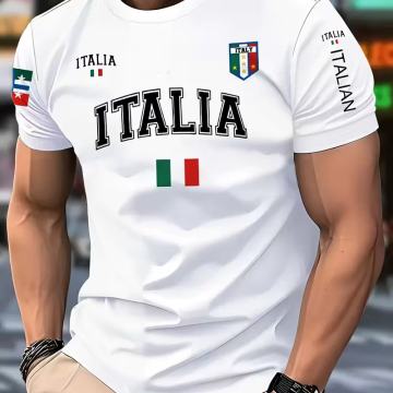 Muška ležerna majica kratkih rukava s talijanskom zastavom