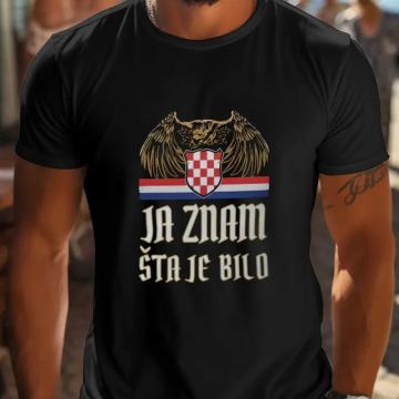 Muška majica kratkih rukava s hrvatskom zastavom-"Ja znam šta je bilo"