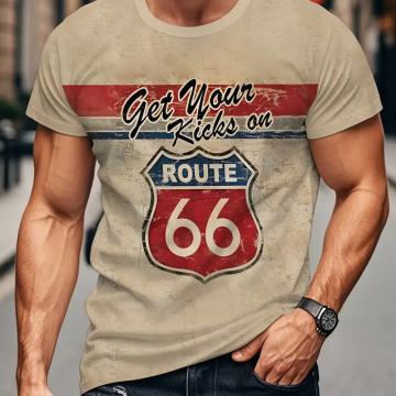 Muška vintage majica kratkih rukava Route 66