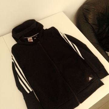 ADIDAS crna sportska majica na patent s kapuljačom Vel.L Očuvano!