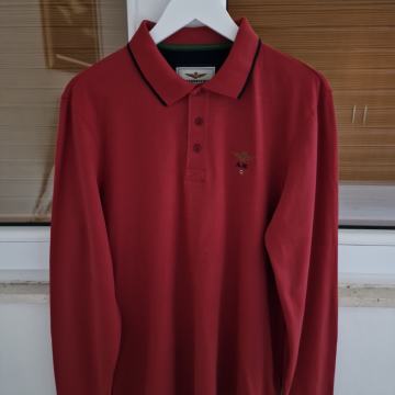 AERONAUTICA MILITARE crvena polo majica dugi rukav (L)