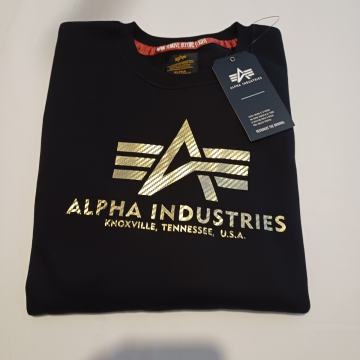Alpha industries, sweater carbon black/gold