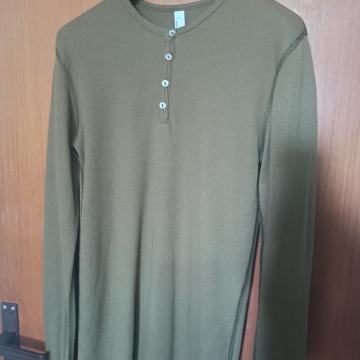 American Apparel Baby Thermal Henley Army Green Dexter majica M