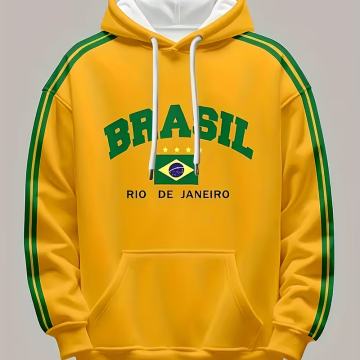 Brazilska majica s kapuljačom i brazilskom zastavom